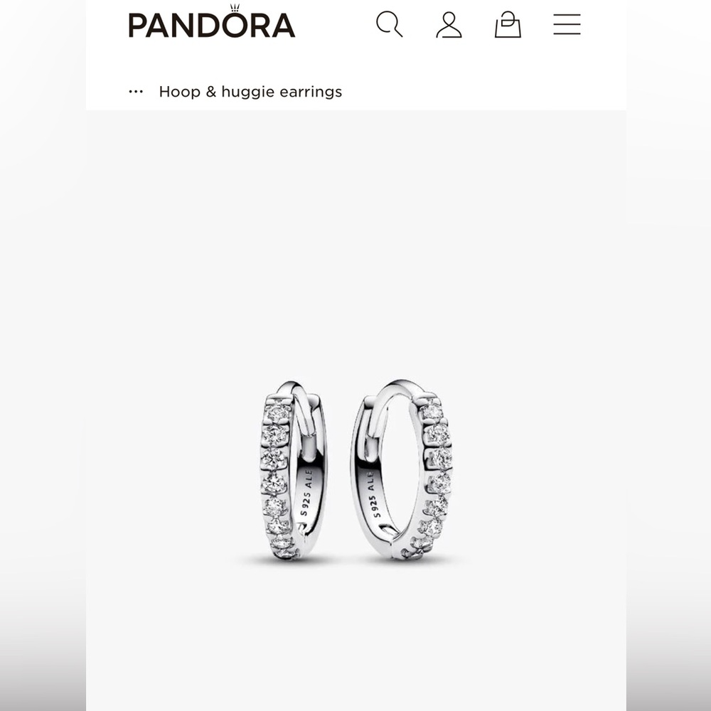 Pandora Sparkling Huggie Hoop Earrings